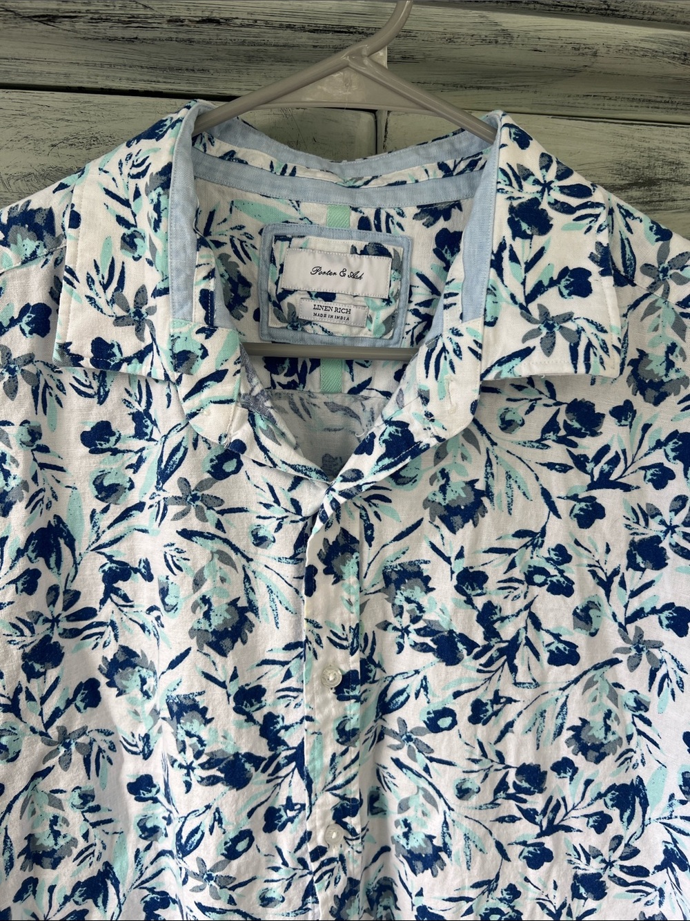 Mens Porter & Ash Linen Rich Summer Shirt Size XL